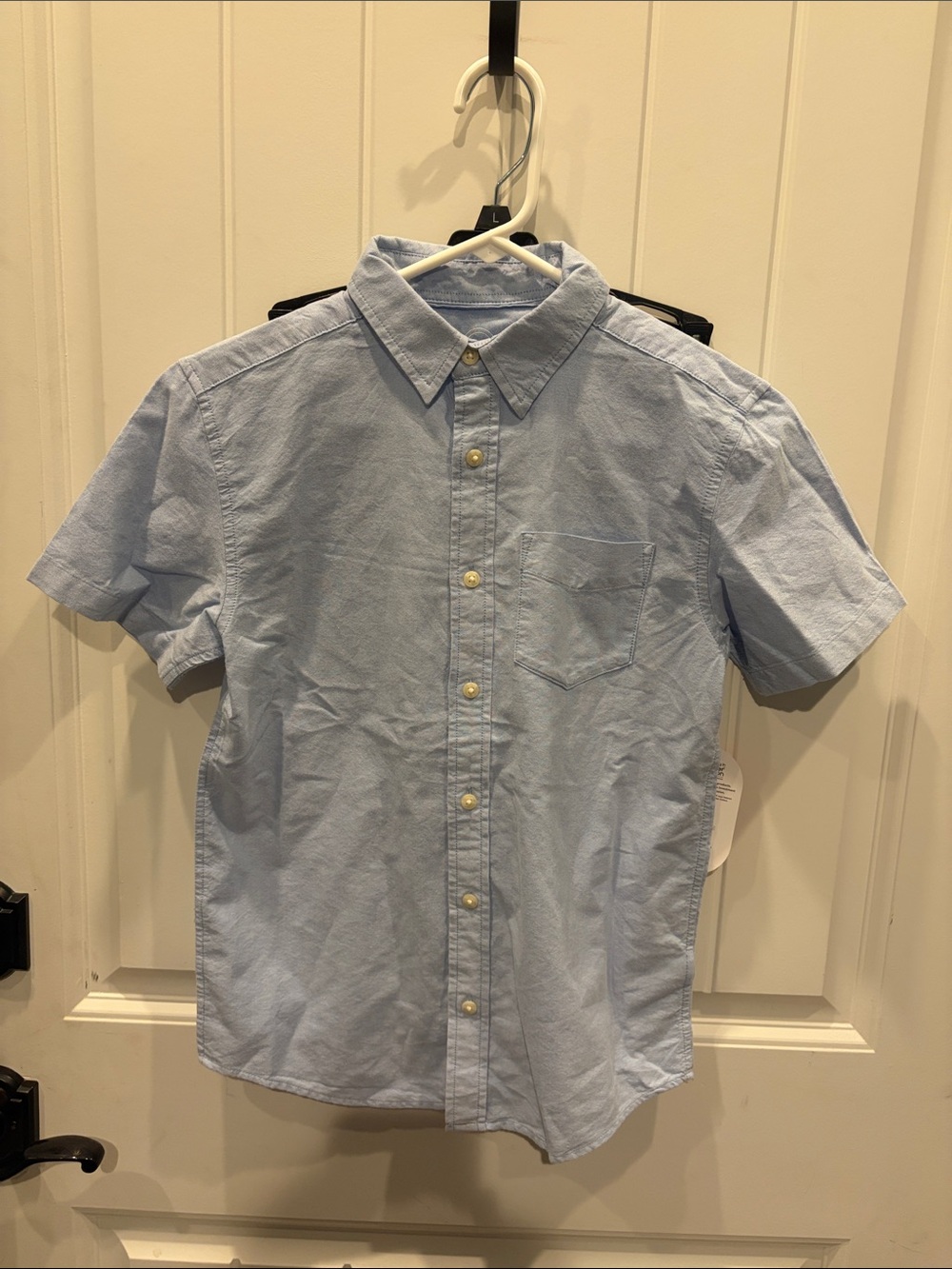 Light Blue Short-Sleeve Oxford Shirt - boys